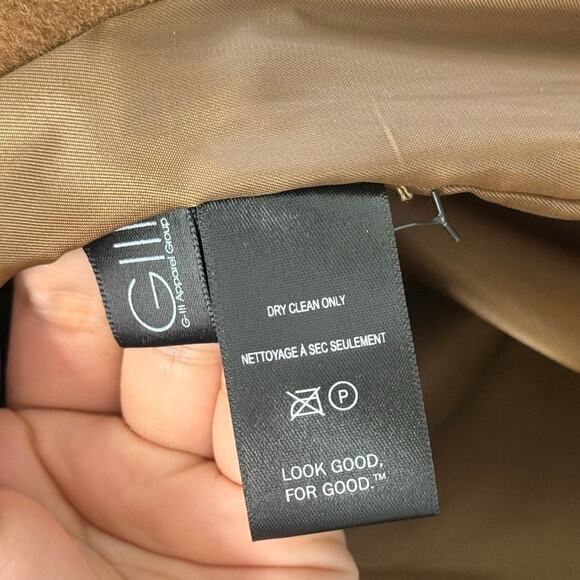 Kenneth Cole Single Breasted Wool Blend Fringed Walker Trench Coat XL/TG Fall - Picture 8 of 8